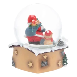 Snow Globe With Santa And Teddy Bear | ⌀6cm | 9cm Tall