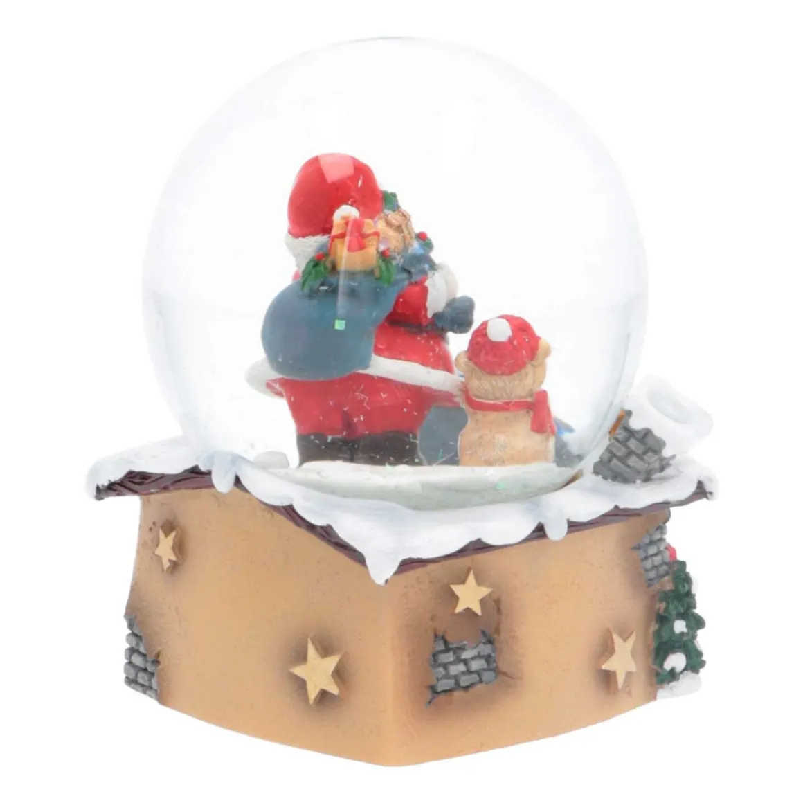 Snow Globe With Santa And Teddy Bear | ⌀6cm | 9cm Tall