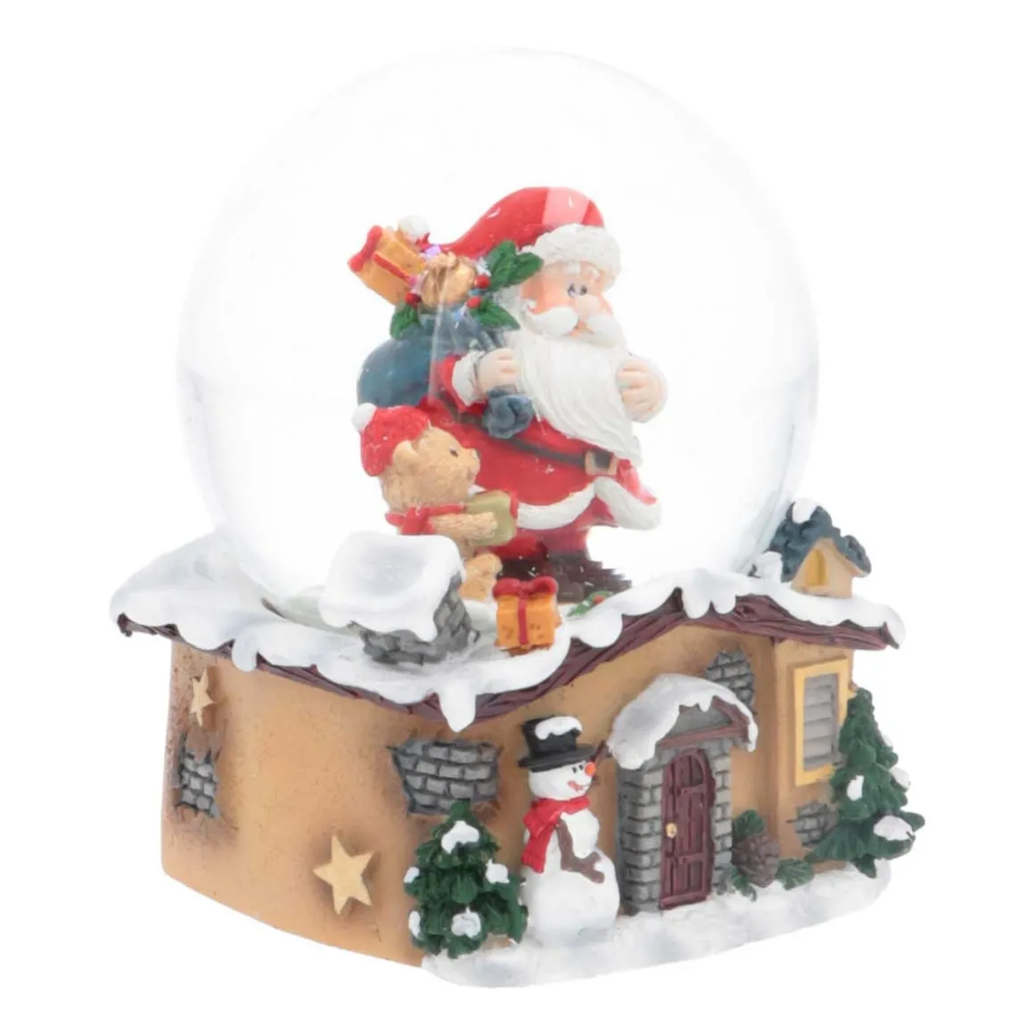 Snow Globe With Santa And Teddy Bear | ⌀6cm | 9cm Tall