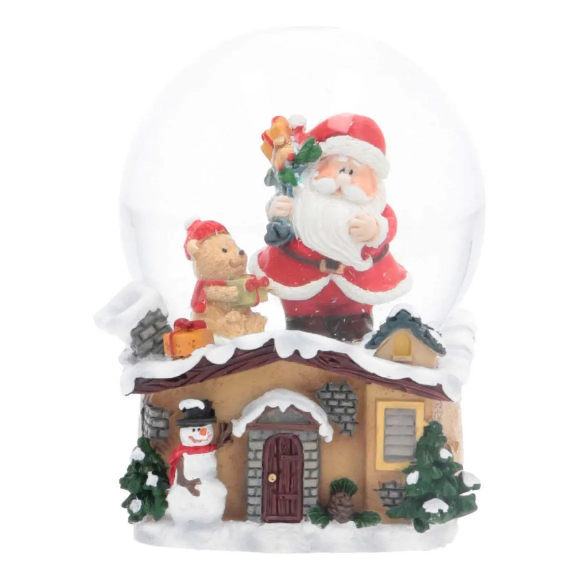 Snow Globe With Santa And Teddy Bear | ⌀6cm | 9cm Tall