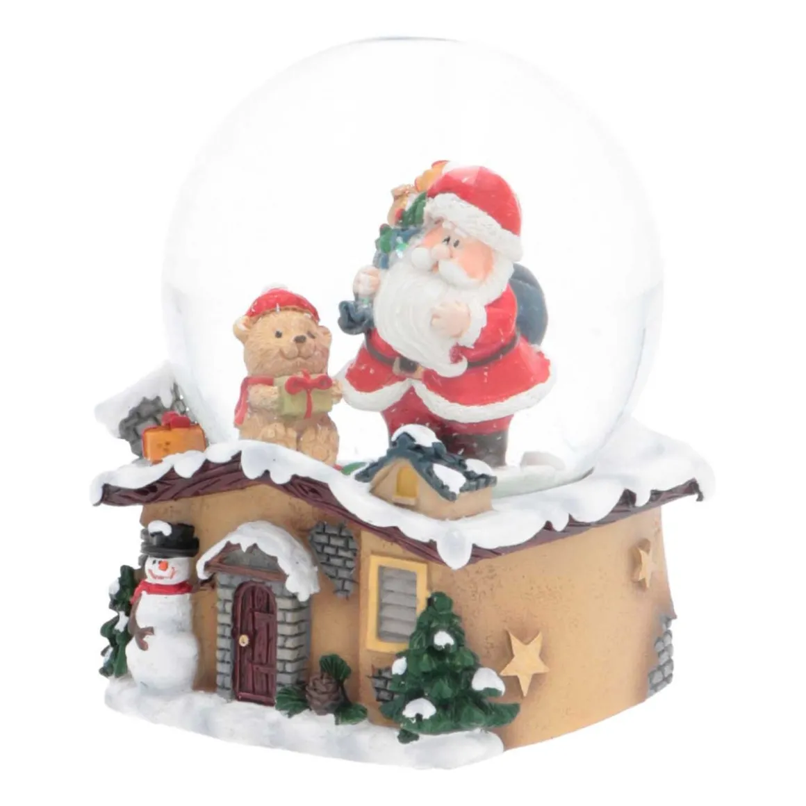 Snow Globe With Santa And Teddy Bear | ⌀6cm | 9cm Tall