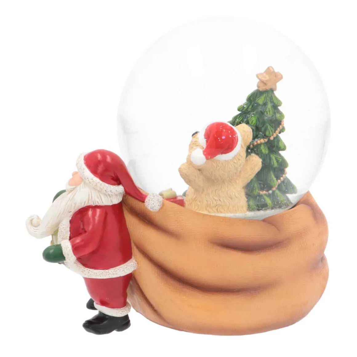 Snow Globe With Santa And Teddy Bear | Music | ⌀9cm | 15cm Tall