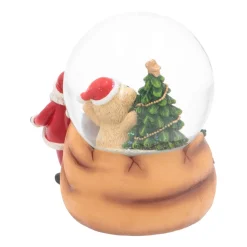 Snow Globe With Santa And Teddy Bear | Music | ⌀9cm | 15cm Tall