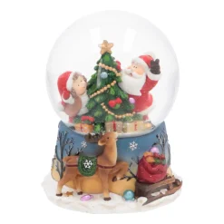 Snow Globe With Santa And Child | Music | ⌀9cm | 15cm Tall