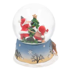 Snow Globe With Santa And Child | Music | ⌀9cm | 15cm Tall