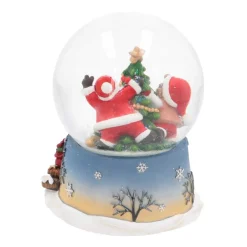 Snow Globe With Santa And Child | Music | ⌀9cm | 15cm Tall