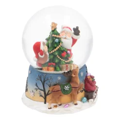 Snow Globe With Santa And Child | Music | ⌀9cm | 15cm Tall