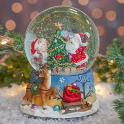 Snow Globe With Santa And Child | Music | ⌀9cm | 15cm Tall