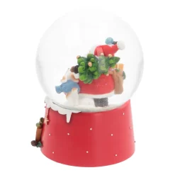 Snow Globe With Santa And Dog | Music | ⌀9cm | 15cm Tall