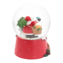 Snow Globe With Santa And Dog | Music | ⌀9cm | 15cm Tall