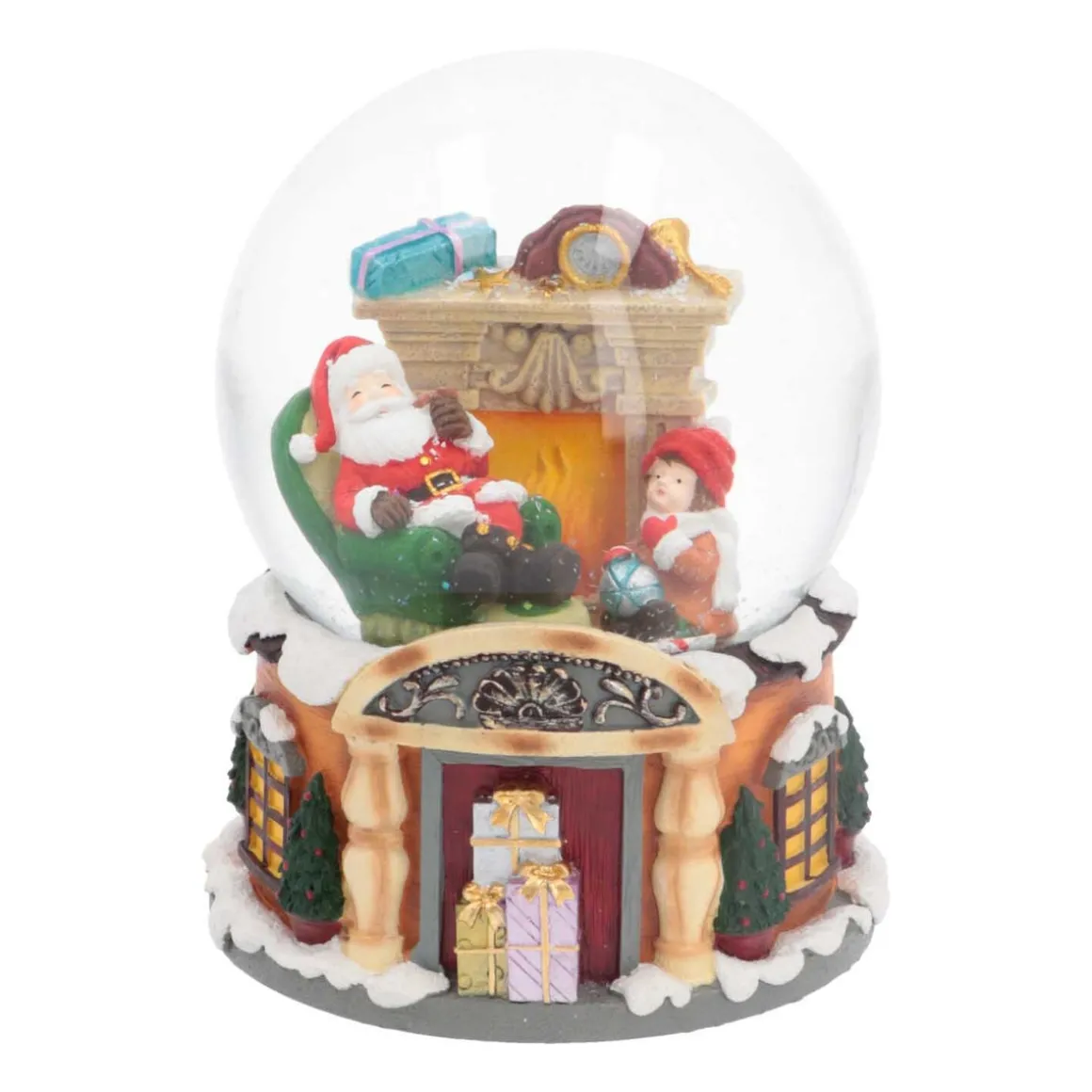 Snowglobe Santa In A Chair 14 Cm