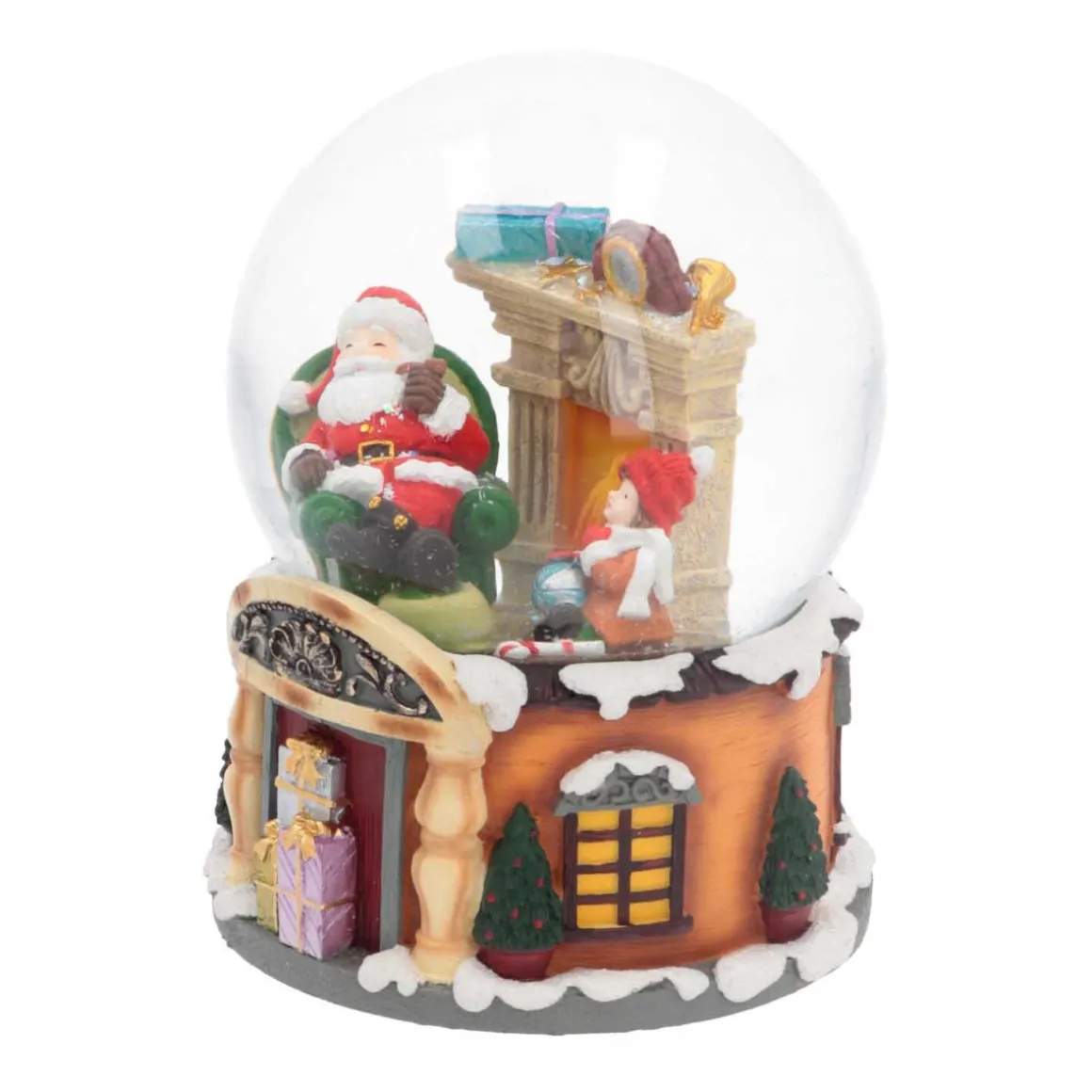 Snowglobe Santa In A Chair 14 Cm