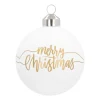 Special Glass Christmas Bauble 'Oh Deer' 8cm White