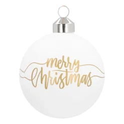 Special Glass Christmas Bauble 'Oh Deer' 8cm White