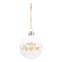 Special Glass Christmas Bauble 'Oh Deer' 8cm White