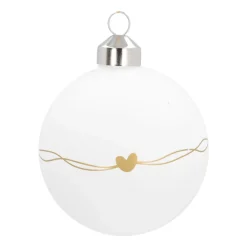Special Glass Christmas Bauble 'Oh Deer' 8cm White