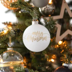 Special Glass Christmas Bauble 'Oh Deer' 8cm White