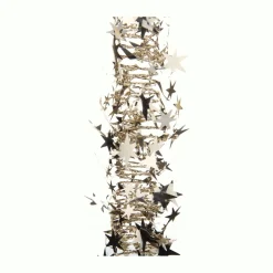 Spiral Garland With Stars Champagne 750cm Shiny