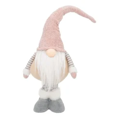 Standing Gnome With Telescopic Legs 65/85cm Pink