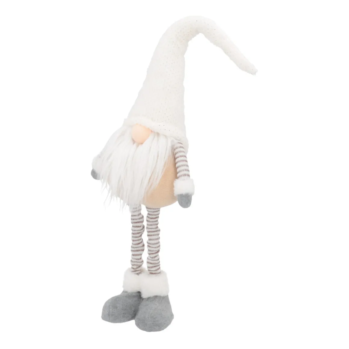 Standing Gnome With Telescopic Legs 65/85cm Cream