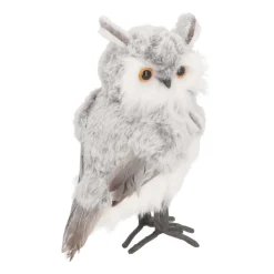 Standing Owl | Grey | Plush 'Faux Fur' | 23cm / 9