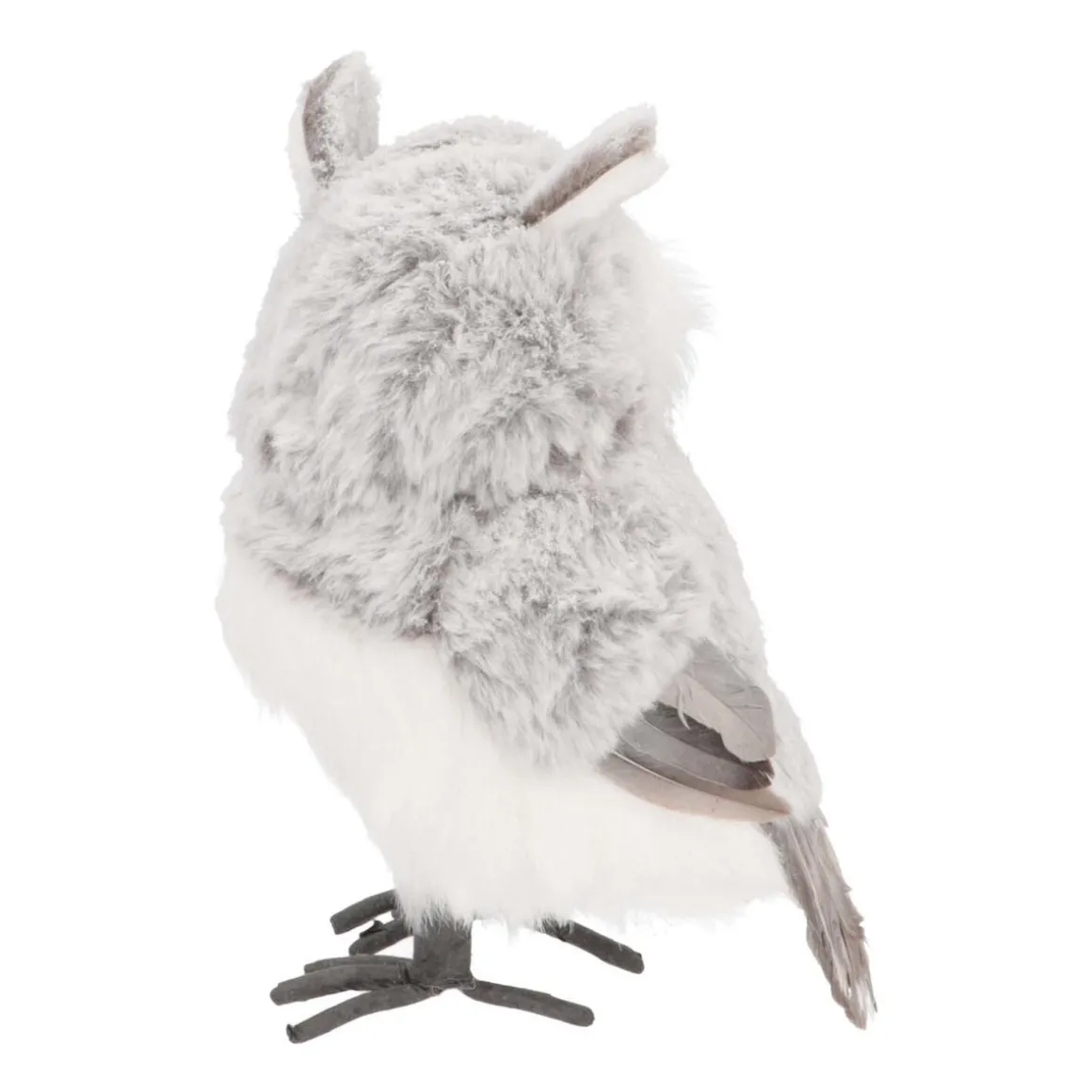 Standing Owl | Grey | Plush 'Faux Fur' | 23cm / 9"