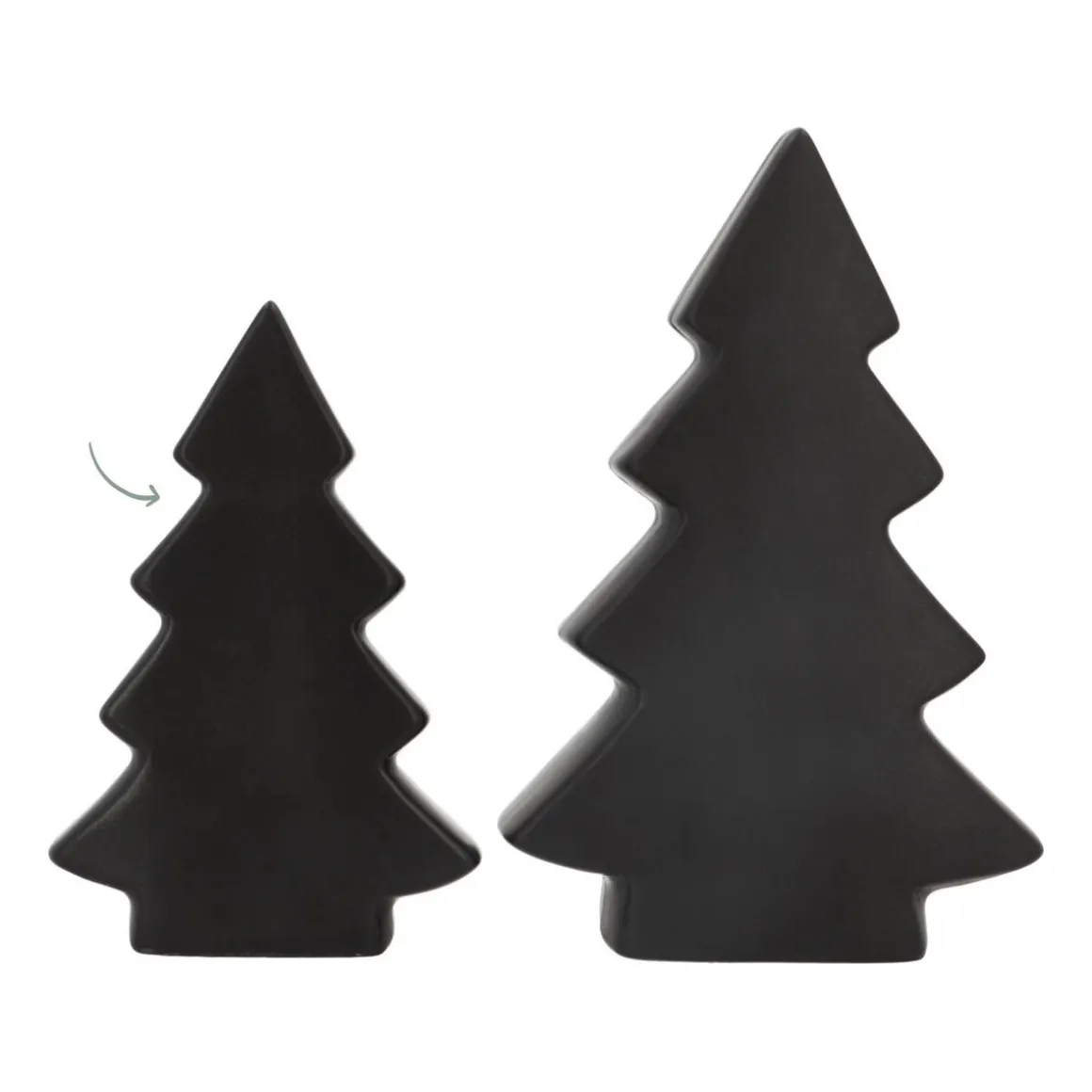 Standing Porcelain Christmas Tree | 16.5 Cm | Matte Black