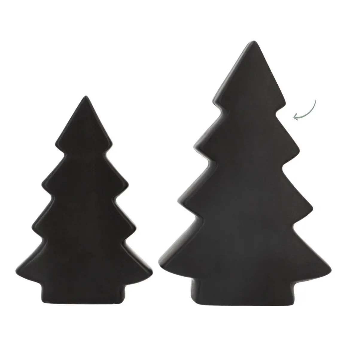 Standing Porcelain Christmas Tree | 20 Cm | Matte Black