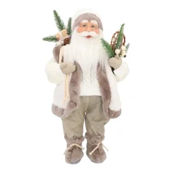 Standing Santa Claus | White-grey | 45cm/18in | Cloth