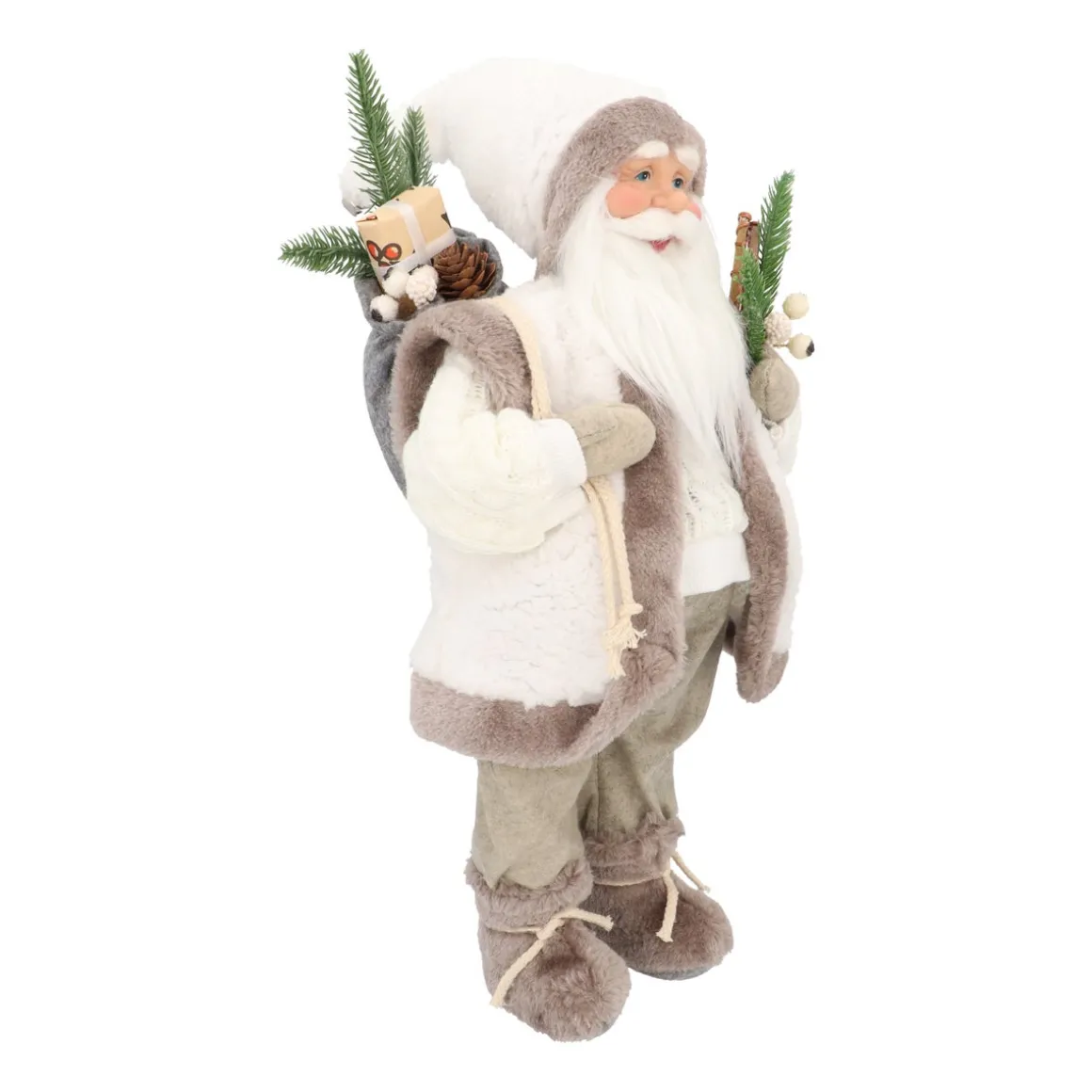 Standing Santa Claus | White-grey | 45cm/18in | Cloth