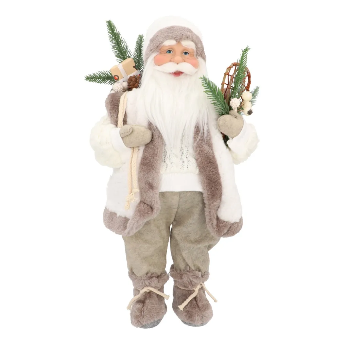 Standing Santa Claus | White-grey | 45cm/18in | Cloth