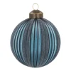 Stylish Blue Christmas Bauble With Felt Stripes