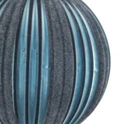 Stylish Blue Christmas Bauble With Felt Stripes