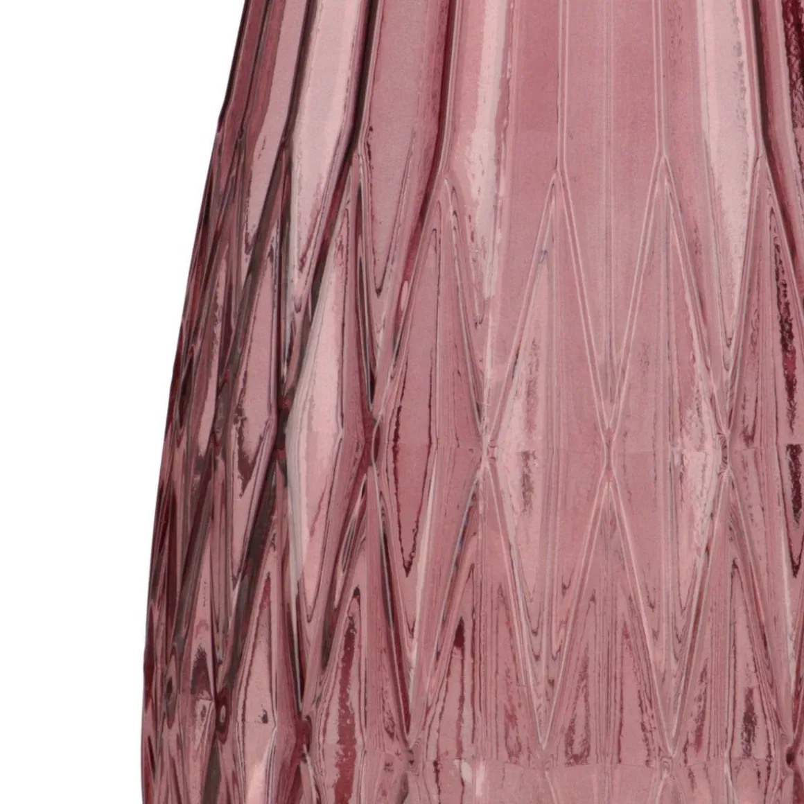 Stylish Glass Vase | Pink | 36x20 Cm