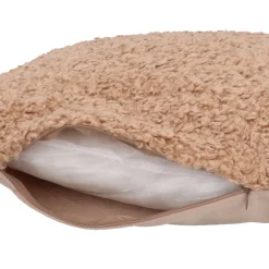 Stylish Sand-colored Teddy Throw Pillow