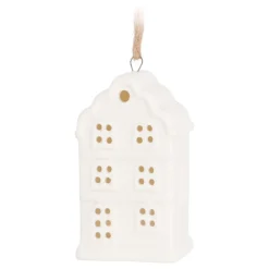 Stylish White Canal House Christmas Ornament