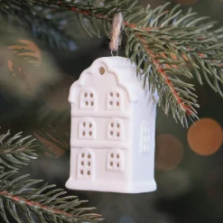 Stylish White Canal House Christmas Ornament