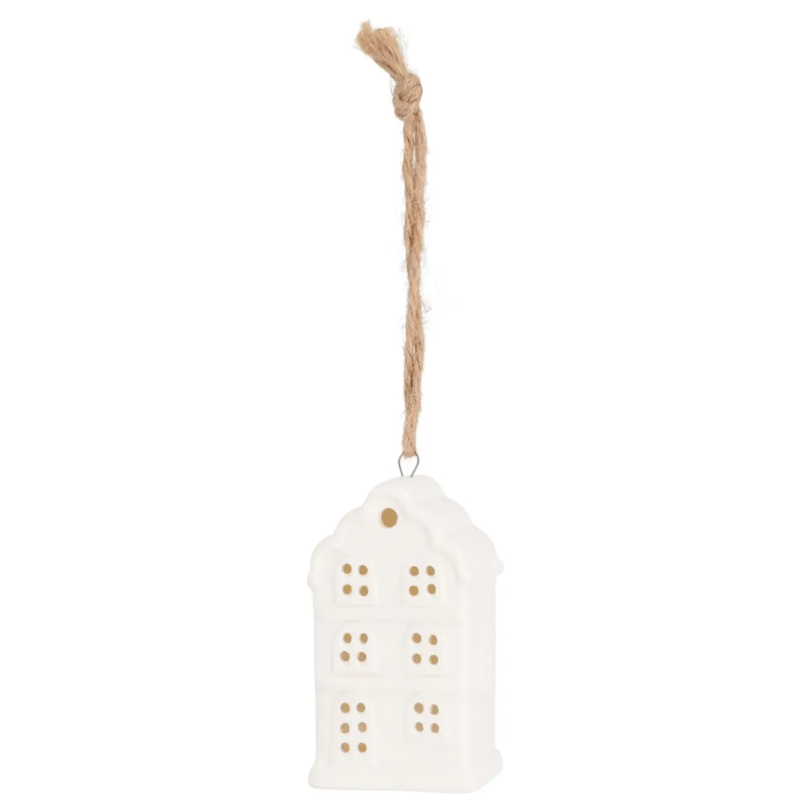 Stylish White Canal House Christmas Ornament