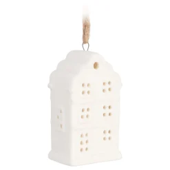 Stylish White Canal House Christmas Ornament
