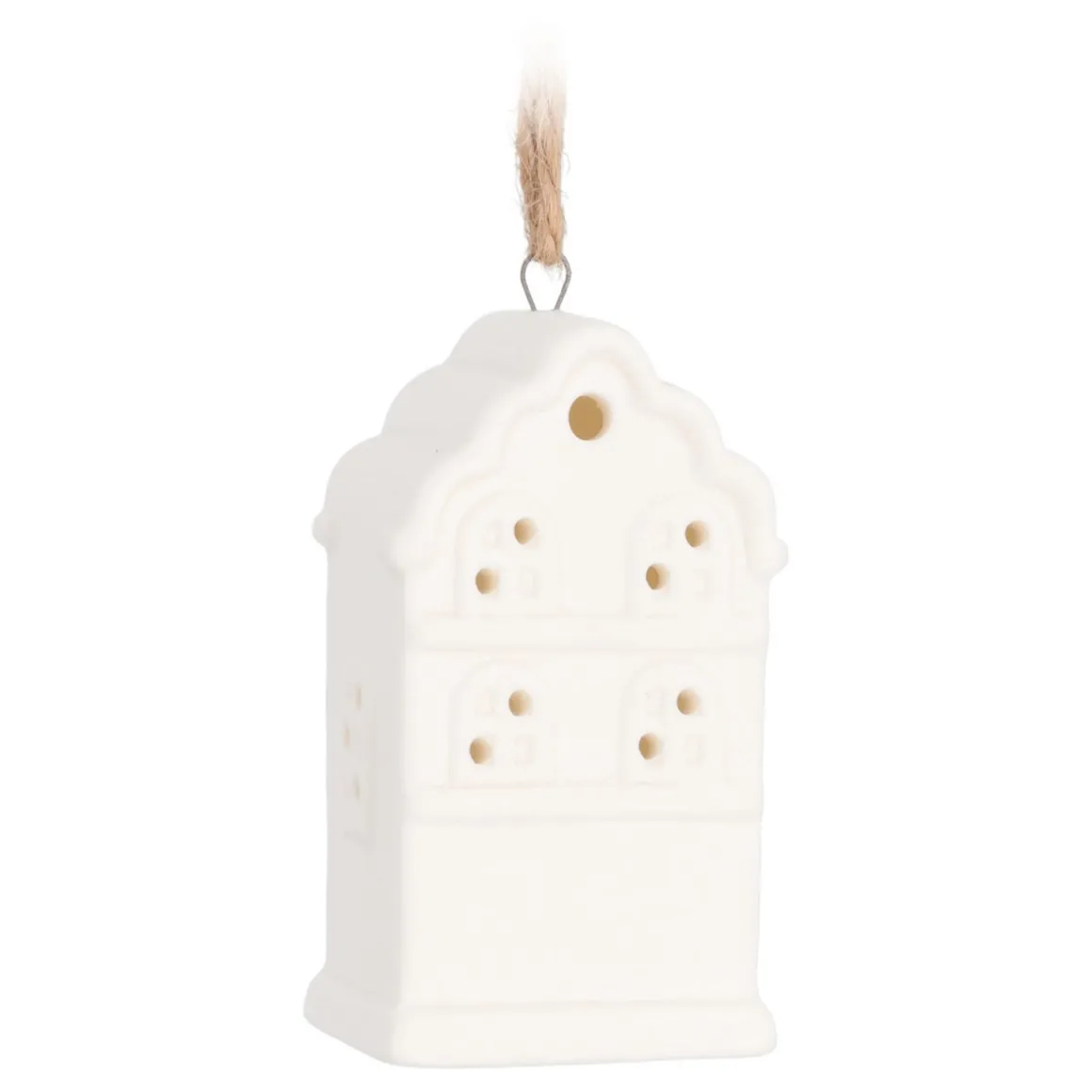Stylish White Canal House Christmas Ornament