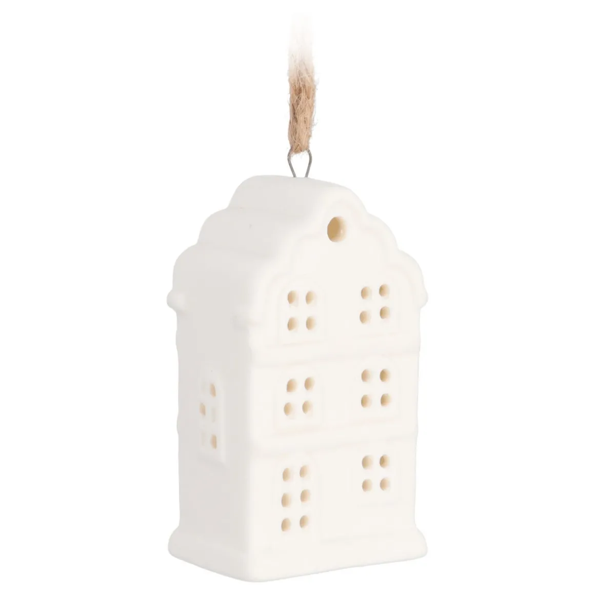 Stylish White Canal House Christmas Ornament