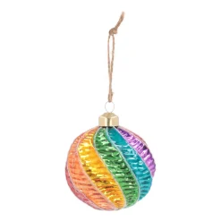 Swirl Luxury Christmas Bauble | Glass | Multi | 8cm