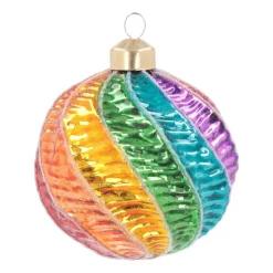 Swirl Luxury Christmas Bauble | Glass | Multi | 8cm