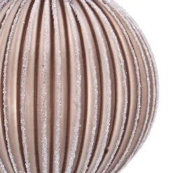 Taupe Christmas Bauble With Playful Lantern Relief