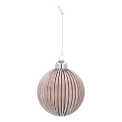 Taupe Christmas Bauble With Playful Lantern Relief