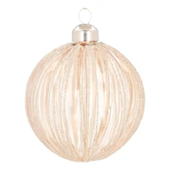 Taupe Christmas Bauble With Refined Relief