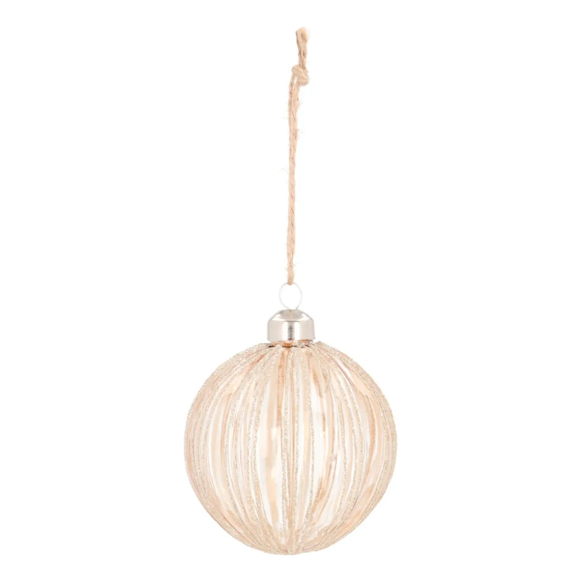 Taupe Christmas Bauble With Refined Relief