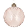 Taupe Christmas Bauble With Elegant Swirls