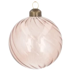 Taupe Christmas Bauble With Elegant Swirls