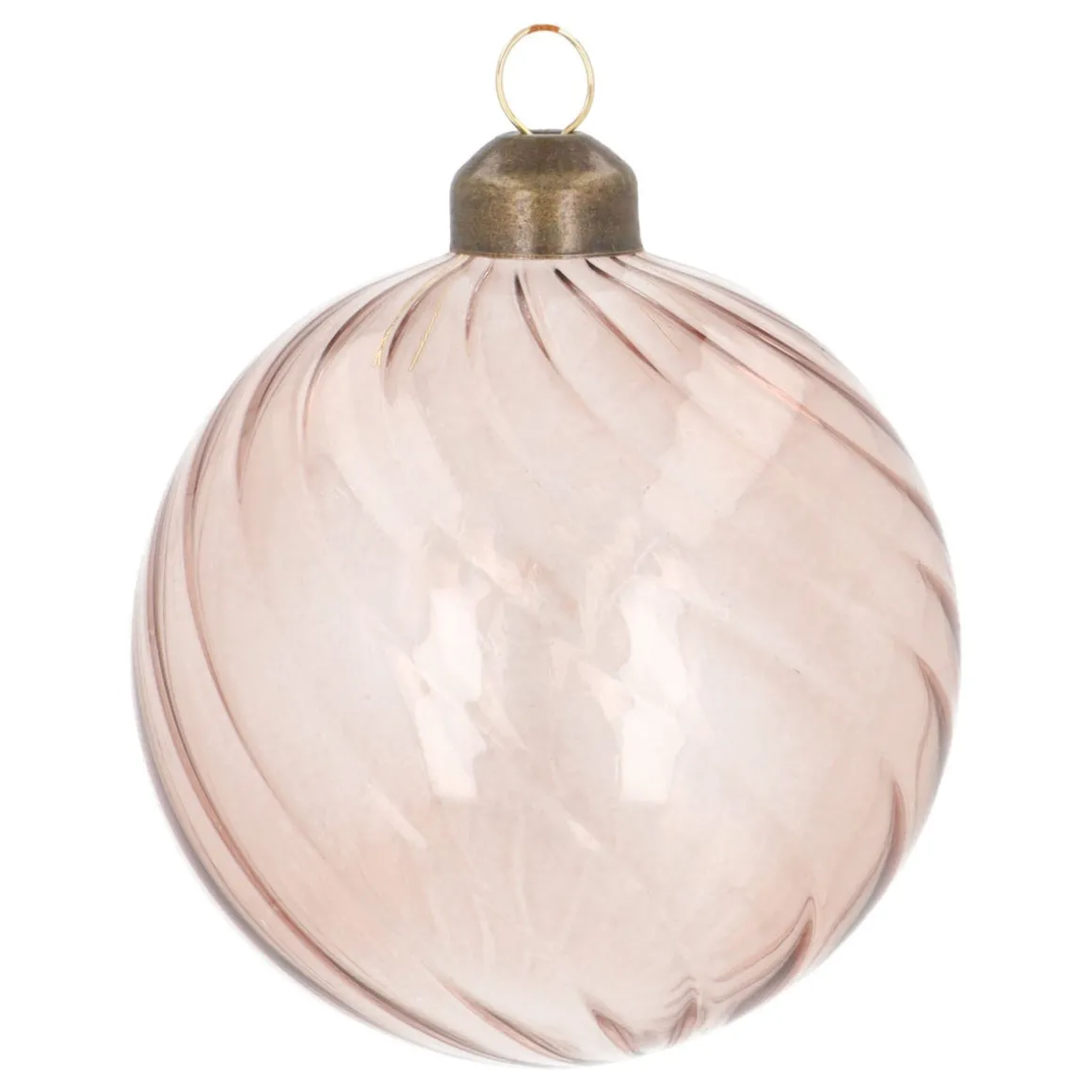 Taupe Christmas Bauble With Elegant Swirls